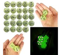 QiKKago ̣ σ 5 Dés De Jeu Verts, Effet Magique Qui Brille Dans Le Noir, Dés Verts Indispensables Pour Un Jeu Fluide, Cadeau Original Pour Homme Et Femme
