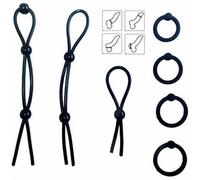 QiKKago ̣ σ Combinaison De 4 Cercles De Corde Triple en Silicone Noir, Accessoires De Vie Créatifs Et Pratiques