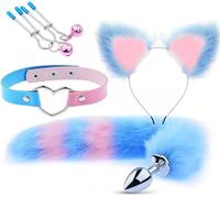 QiKKago ̣ σ Combinaison De Renard En Nylon Bleu Cos, Créer Le Look De Cosplay Parfait, Cadeau De Jouet Original Pour Les Femmes-P09.