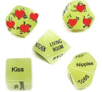 QiKKago ̣ σ Dés en Plastique Vert Phosphorescent, Illuminez Votre Nuit, Cadeau De Jouet Original pour Les Hommes Et Les Femmes-E05.