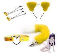 QiKKago ̣ σ Ensemble De Jeu De Rôle Mignon Renard Jaune, Ajoutez Votre Jeu Glamour, Cadeau Original Pour Hommes Et Femmes-O1