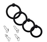 QiKKago ̣ σ Lot De 4 Bagues Rondes Élégantes en Silicone À Pois Noirs pour Embellir Votre Glamour Personnalisé, Un Cadeau Original pour Homme Et Femme-O2