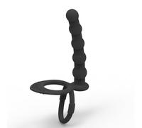 QiKKago ̣ σ Modèle Noir 5 Perles Silicone Jouet, équipement De Fitness, Cadeau pour Les Hommes Et Les Femmes α ρ
