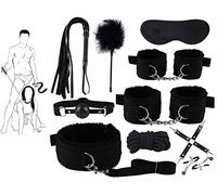 QiKKago 10 PièCes Centrifuge Sport Fitness Set éLéGant Noir en Nylon De Haute Qualité, Contient des BâTons De Plumes avec Cordon à La Main, Fitness Goodies - D3