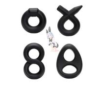 QiKKago 4 Anneaux De Mouvement De Yoga en Silicone Souple Noir Classique à Haute éLasticité, Cadeaux pour Les Couples, ExpéRience De Transpiration Intense - D10