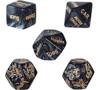 QiKKago 5 en 1 éLéGant Et éLéGant Jeu De DéS Noir, Indispensable pour Les Jeux D'IntéRieur, Polyvalent - D1