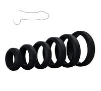 QiKKago 6 Tailles DifféRentes D'Accessoires De Bagues D'EntraîNement pour Hommes avec De Multiples ExpéRiences, Accessoires De Bague éPaisse Noire pour L'EntraîNement Musculaire - Y10