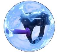 QiKKago Accessoire à Tige en Silicone FiletéE Violet Set De Ceinture De Formation en Cuir RéGlable Noir Y12 (Taille L)