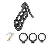 QiKKago Accessoire De Cage De Protection en RéSine Noire De Fitness Multifonctionnel Masculin - Taille XL, 3 Bagues De Manchette RemplaçAbles + 1 Paire De CléS, Cadeau De Couple - K + 28