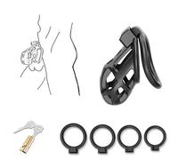 QiKKago Accessoire De Cage De Protection en RéSine Noire De Fitness Multifonctionnel Masculin - Taille M, 4 Bagues Interchangeables + 1 Paire De CléS, Cadeau De Couple - K + 22