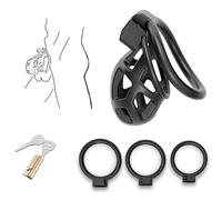 QiKKago Accessoire De Cage De Protection en RéSine Noire De Fitness Multifonctionnel Masculin - Taille S, 3 Bagues De Manchette RemplaçAbles + 1 Paire De CléS, Cadeau De Couple - K + 25
