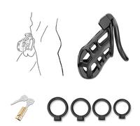 QiKKago Accessoire De Cage De Protection en RéSine Noire De Fitness Multifonctionnel Masculin - Taille L, 4 Bagues Interchangeables + 1 Paire De CléS, Cadeau De Couple - K + 23