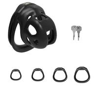 QiKKago Accessoire De Cage De Protection SpéCiale en RéSine De Sport Noir avec 4 Anneaux LéGer, Confortable à Porter, AméLiore La Force De Combat, Cadeau pour Les Couples - B - H15