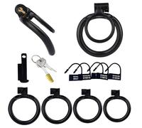 QiKKago Accessoire De Cage Protectrice en Plastique, Verrouillage Invisible, avec 4 Anneaux, AméLiore La RéSistance, AméLiore La Durabilité Et La Dureté Musculaire, Cadeau De Couple - H11