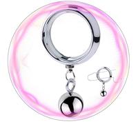 QiKKago Anneau Anti-Chute en Acier Inoxydable, Compact éQuipé d'un Prolongateur De Boule Solide De 25mm, Accessoire D'EntraîNement D'Endurance Masculin -Couple Cadeau-Z17 (45mm)