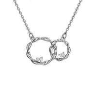 QiKKago Argent Brillant, La Beauté Du Collier À Double Anneau