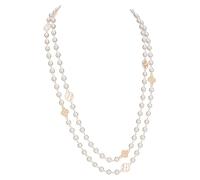 QiKKago Big Pearl Clover Necklace, Une Combinaison Parfaite D'élégance Et De Chance -Z
