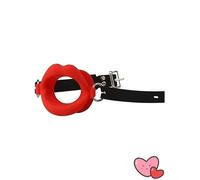 QiKKago Boule en Plastique Bouche Rose Rouge, Amovible, RéGlable, Pratique à Porter, Accessoires De Sport D'IntéRieur, Cadeau De FêTe d'anniversaire, F9