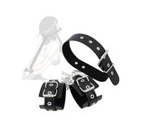 QiKKago Bracelet en Cuir Noir Collier pour Animaux De Compagnie, Taille RéGlable, éQuipement De Fitness Unique pour Les DéButants - K18