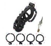 QiKKago Cage De Protection Sport Et Fitness en RéSine Noire, Plusieurs Fermoirs, 4 Accessoires De Tailles Interchangeables - H10