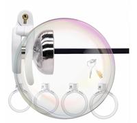 QiKKago Cage Plate Blanche Respirante pour Le TéMoin MâLe avec des Anneaux DifféRents, Cage Protectrice Portable pour Le MâLe H1 (Capuchon NéGatif + Tube De Silicone Noir)