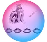 QiKKago Cage Protectrice SpéCiale en Forme De Serpent MâLe avec 4 Anneaux De Tailles, Cage Sportive en RéSine Noire pour L'EntraîNement D'Endurance (XXS)