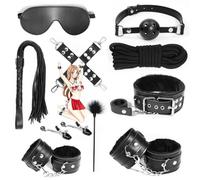 Qikkago Coffret Fitness 10 PièCes En Cuir Noir - Texture Classique -Z