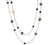 QiKKago Collier De Camélias Avec Perles - Élégance Féminine Et Glamour En Fleur-Z