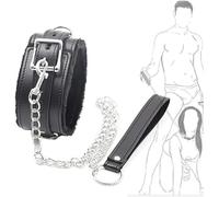 QiKKago Collier De Chaton en Cuir Noir Classique éLéGant avec Cordon De Traction en Acier Inoxydable - D7