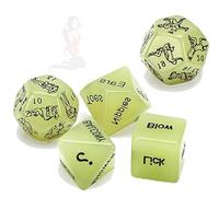 QiKKago Dés Multi-faces Night Glow Dice 5 Dés Verts - Q