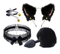 QiKKago Ensemble classique de quatre pièces en renard noir pour créer une atmosphère élégante et stylée-454