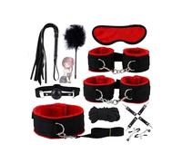 QiKKago Ensemble De 10 PièCes en Nylon Rouge Classique avec Plume Et Bracelet en Nylon IntéRieur Yoga Fitness Sport Set - D12