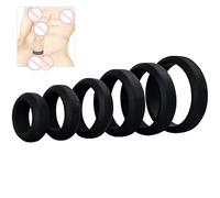 QiKKago Ensemble de cercle en silicone noir pour un jouet élégant et tendance ! -E004