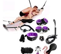 QiKKago Ensemble de costume de yoga 10 pièces en nylon violet multifonctionnel, décoration de chambre, pilates, yoga, équipement de fitness, cadeau original