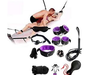 QiKKago Ensemble de costume de yoga 10 pièces en nylon violet multifonctionnel, décoration de chambre, pilates, yoga, équipement de fitness, cadeau original