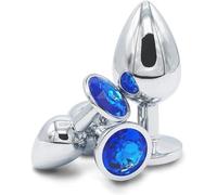 QiKKago Ensemble De DéCoration en Acier Inoxydable à CôNe De Hanche avec Embellissement De Pierre PréCieuse Ronde - Y3 (Bleu)