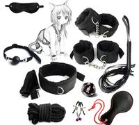 QiKKago Ensemble d'exercice AnaéRobie IntéRieur en Nylon Noir Classique De 10 PièCes, Pratique à Transporter, Livré avec des DéS De Jeu Et des Raquettes - D2
