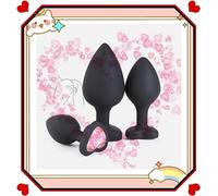 QiKKago Ensemble Multifonctionnel De 3 PièCes Coeur Silicone Rose Gemme, éQuipement De Fitness, Cadeau Original - K11