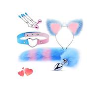 QiKKago Ensemble Quatre Pièces De Cosplay Pour Renard Bleu, À La Mode Et Branché ! Un Cadeau Original Pour Les Hommes Et Les Femmes-D7
