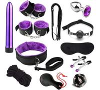 QiKKago Ensemble RéGlable De 12 PièCes, MatéRiau en Nylon Doux Et Innovant, Bracelet en Nylon Et Bracelet à Cheville, Ensemble De Masque pour Les Yeux, Cadeau De Couple - H12