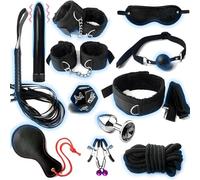 QiKKago Ensemble RéGlable De 12 PièCes, MatéRiau en Nylon Doux Et Innovant, Bracelet en Nylon Et Bracelet à Cheville, Ensemble De Masque pour Les Yeux, Cadeau De Couple - H12