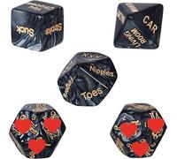 QiKKago Jeu de dés pour activités familiales, 5 dés Noirs Multi Faces, idéal pour Les Groupes-Q