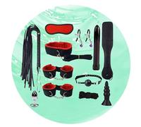 QiKKago Kit Yoga Sangles Multi-Fixes 12 Pièces, Accessoire Confortable, Exercice Aérobique Maison, Entraînement Mutuel, Ensemble Stockage Facile (Rouge) + Y18