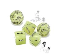 QiKKago Multifonctionnel 5 DéS De Jeu en Plastique Fluorescent Vert Qui Brilleront La Nuit, Un Must - Have pour La FêTe IntéRieure - D26