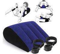QiKKago Multifonctionnel Bleu Gonflable Indoor Sport Fitness Oreiller avec Bracelet en Nylon Noir RéGlable pour Indoor Yoga Fitness Sport - D12