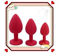 QiKKago Multifonctionnel Rond Silicone Strass Rouge 3 PièCes Ensemble, Accessoires De Jeu, éQuipement De Fitness, Cadeau Original - K12