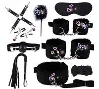 QiKKago Noir 10 StüCk Lit üBung Accessoires, éQuipement De Remise en Forme RéGlable, Nylon-PlüSch-Trainingswerkzeug-Set, Couple Cadeau-H5