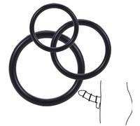 QiKKago Noir Haute Qualité Silicone Stretch Souple pour Les DéButants 3 Anneaux De Sport, Facile à Ranger Accessoires De Fitness en Plein Air - D2