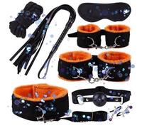 QiKKago Orange Set De 8 Ceintures Confortables Et Lisses D'EntraîNement Sportif en Nylon avec Poignets RéGlables en Nylon Noir pour Les Mains Et Les Cuisses - H1
