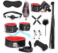 QiKKago Rotes Set - 11-StüCk-Accessoirer FüR Multifonctionnel-Trainingsset Aus Leather FüR Bracelet Und Knee Mit PlüSchenzubehöR - K+7